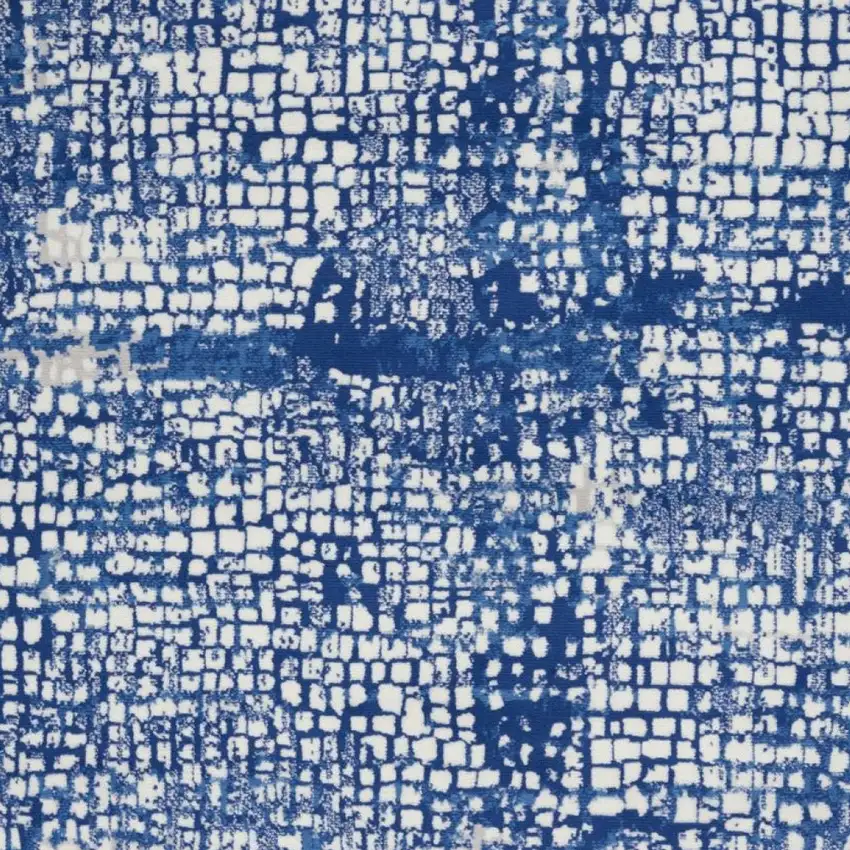 Ivory And Blue Geometric Area Rug Photo 9