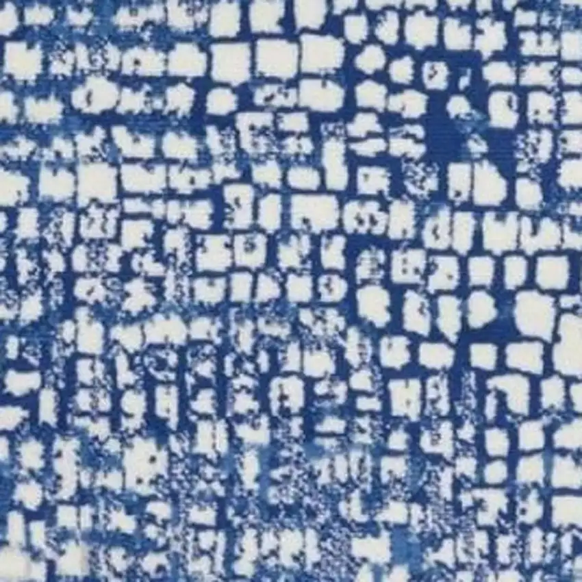 Ivory And Blue Geometric Area Rug Photo 3