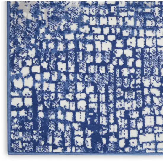 Ivory And Blue Geometric Area Rug Photo 8