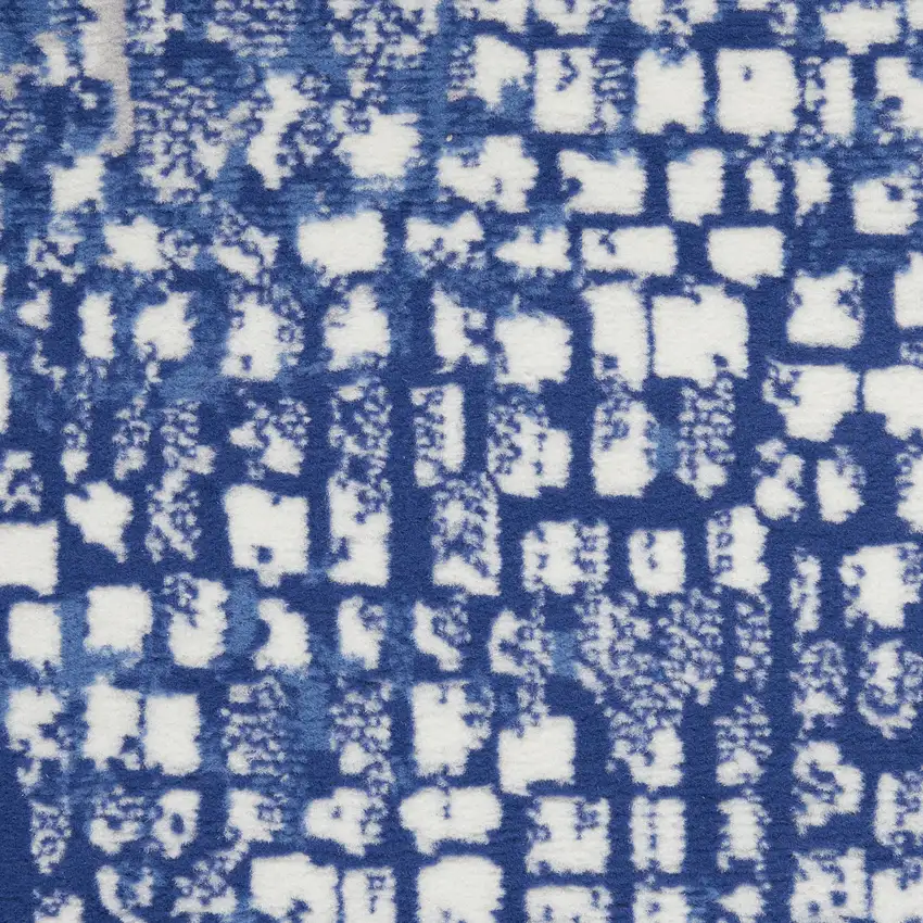Ivory and Navy Blue Abstract Area Rug Photo 9