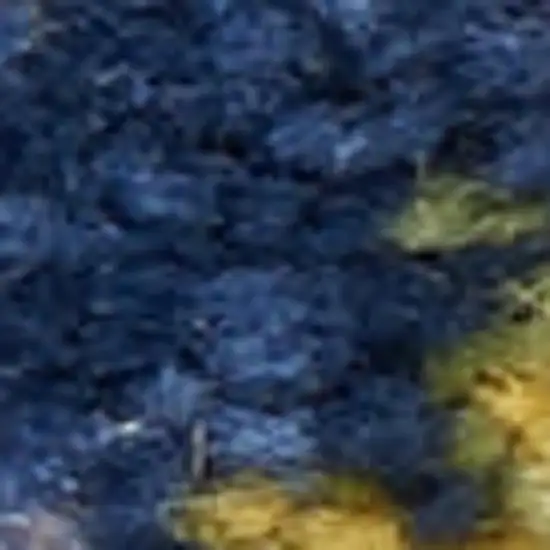 Ivory and Navy Blue Geometric Distressed Non Skid Area Rug Photo 6