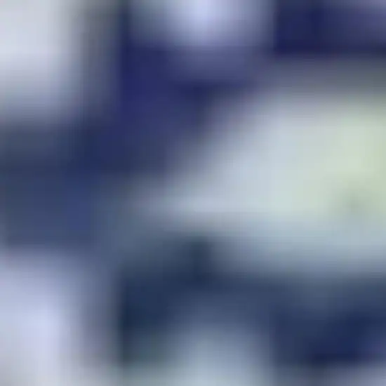 Ivory And Blue Geometric Distressed Area Rug Photo 3