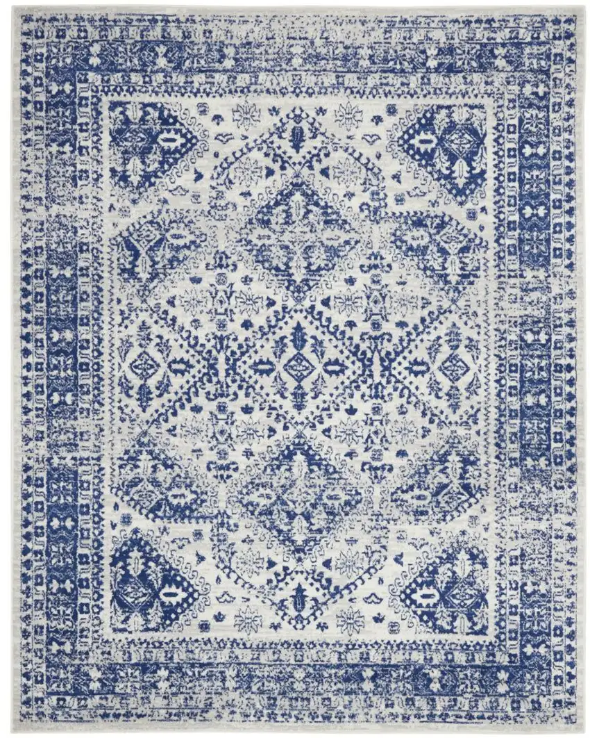 Navy Blue Geometric Dhurrie Area Rug Photo 2