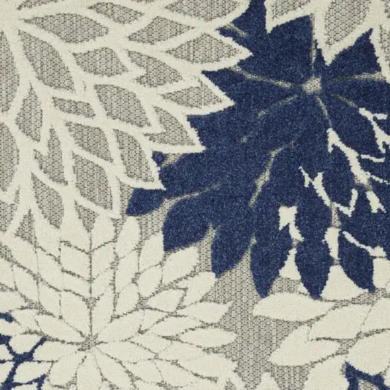 Ivory And Blue Indoor Outdoor Area Rug Photo 3