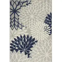 Photo of Ivory and Navy Indoor Outdoor Area Rug