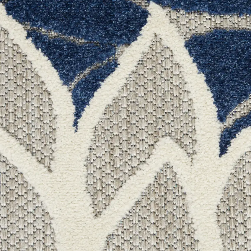 Ivory And Blue Indoor Outdoor Area Rug Photo 9