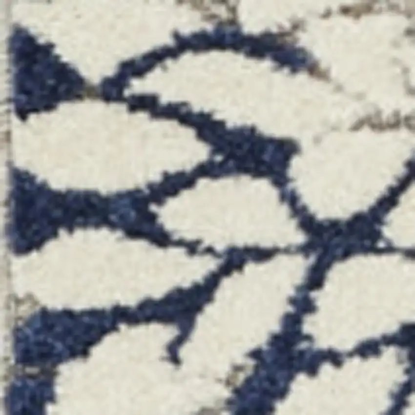 10' Ivory And Blue Indoor Outdoor Area Rug Photo 4