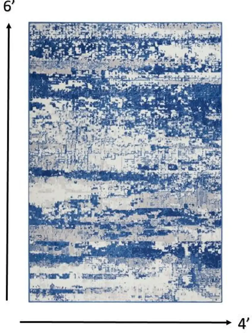 Ivory and Navy Oceanic Area Rug Photo 6