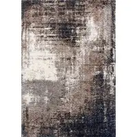 Photo of Ivory and Navy Retro Modern Area Rug