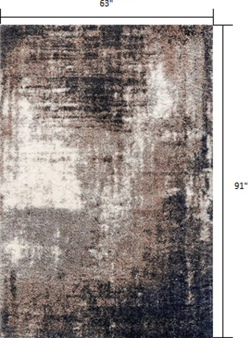 Ivory and Navy Retro Modern Area Rug Photo 3