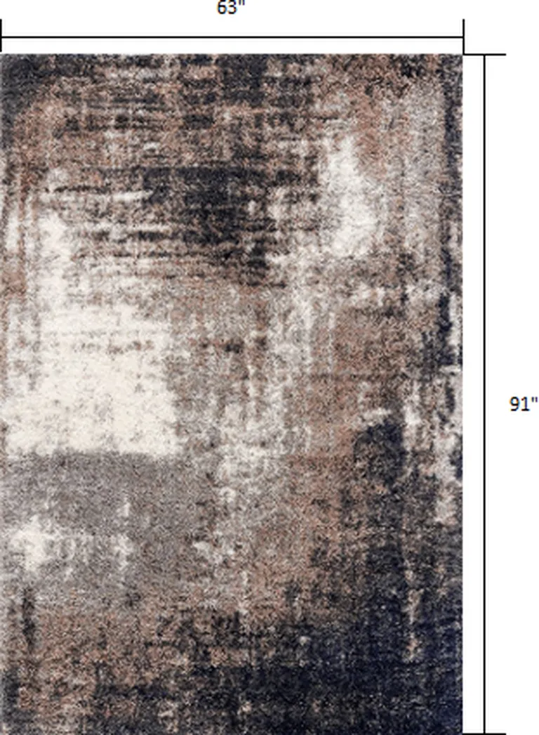 Ivory and Navy Retro Modern Area Rug Photo 3