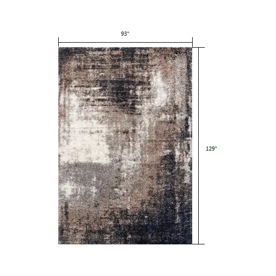 Ivory and Navy Retro Modern Area Rug Photo 3