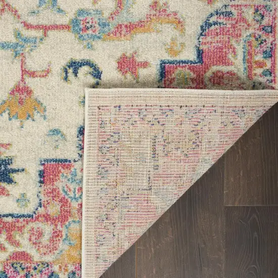 Pink And Ivory Southwestern Distressed Area Rug Photo 9
