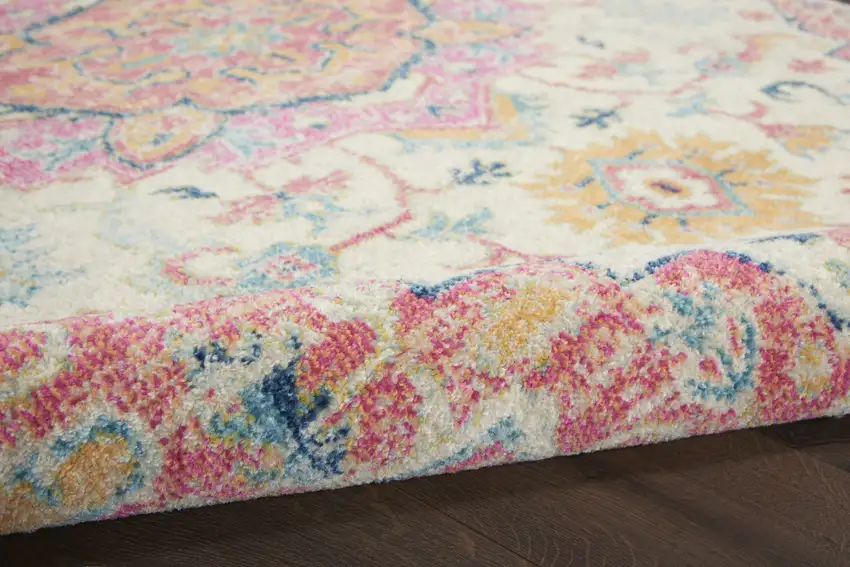 Pink And Ivory Southwestern Dhurrie Area Rug Photo 5