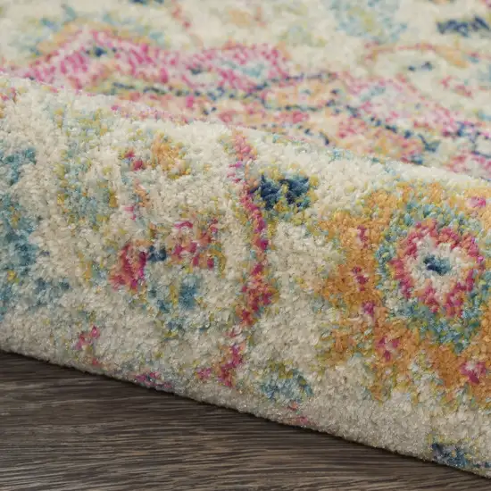 Pink And Ivory Southwestern Distressed Area Rug Photo 8