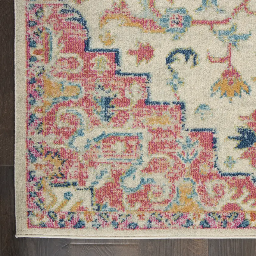 Pink And Ivory Southwestern Dhurrie Area Rug Photo 3