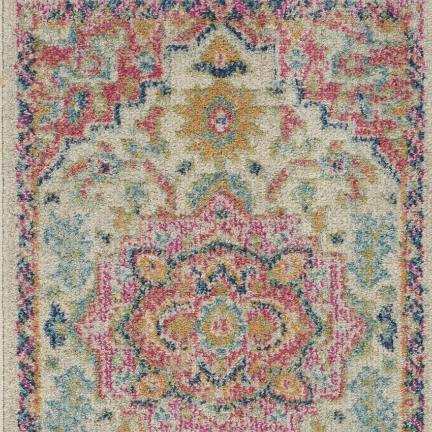 Pink And Ivory Southwestern Distressed Area Rug Photo 6