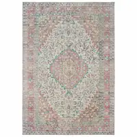 Photo of Ivory and Pink Oriental Scatter Rug