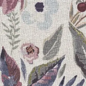 Photo of Ivory and Red Floral Distressed Non Skid Area Rug