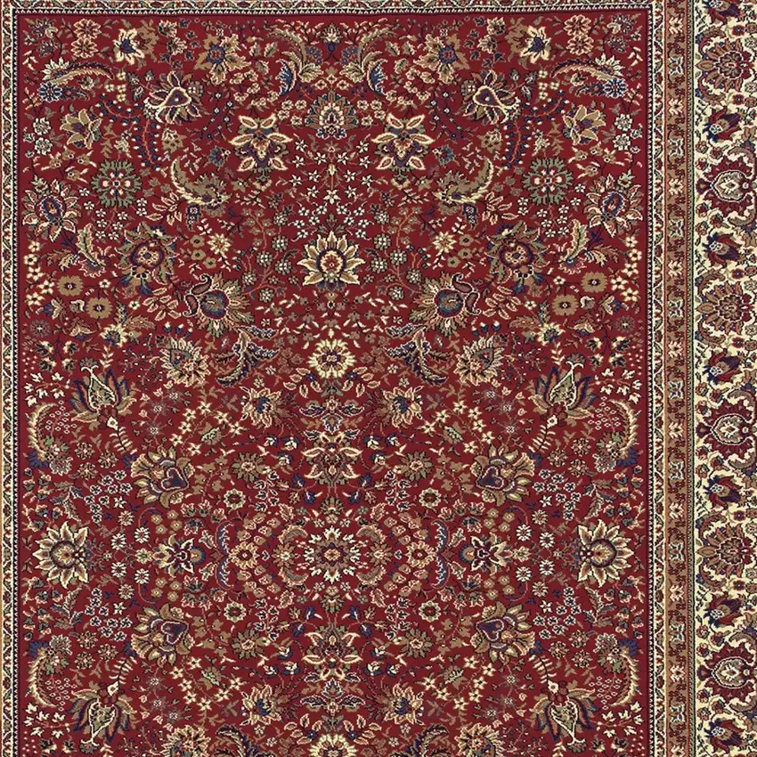 Ivory and Red Oriental Area Rug Photo 4