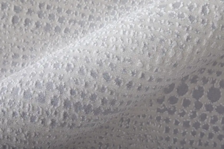 Ivory and Silver Abstract Power Loom Worn Faded Area Rug Photo 9