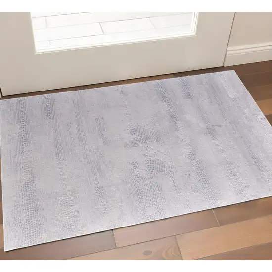 Gray And Ivory Abstract Distressed Area Rug Photo 1