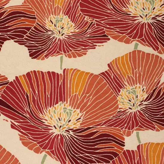 Ivory and Sunset Floral Hand Hooked Area Rug Photo 6