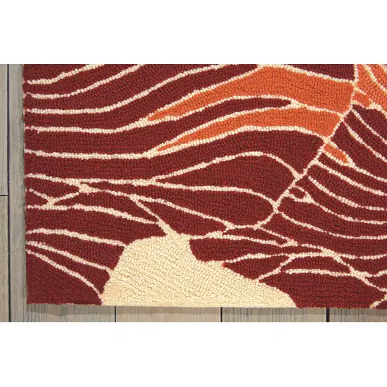 Ivory and Sunset Floral Hand Hooked Area Rug Photo 6