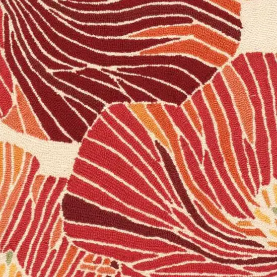 Ivory and Sunset Floral Hand Hooked Area Rug Photo 2