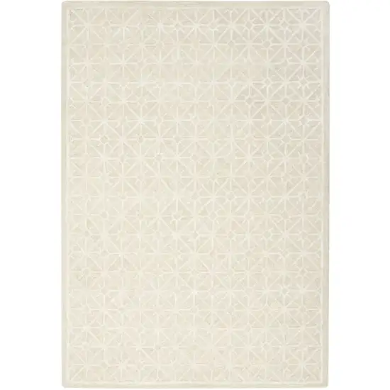 Ivory and Tan Geometric Hand Tufted Area Rug Photo 3
