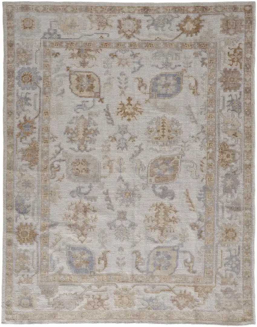 Ivory and Tan Medallion Handmade Distressed Indoor Outdoor Area Rug Photo 2