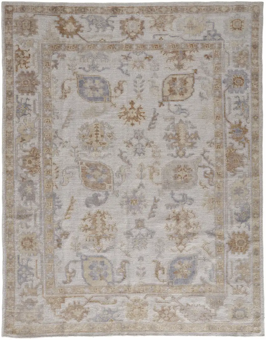 Ivory and Tan Medallion Handmade Distressed Indoor Outdoor Area Rug Photo 4