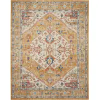 Photo of Ivory and Yellow Center Medallion Area Rug