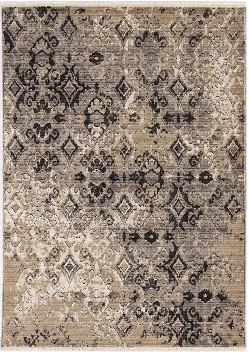 Ivory Or Beige Antique Pattern Runner Rug Photo 2