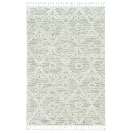 Beige and Ivory Geometric Area Rug Photo 2