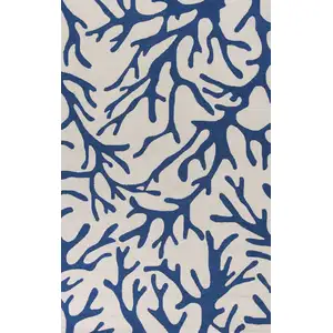 Photo of Ivory or Blue Coral Area Rug