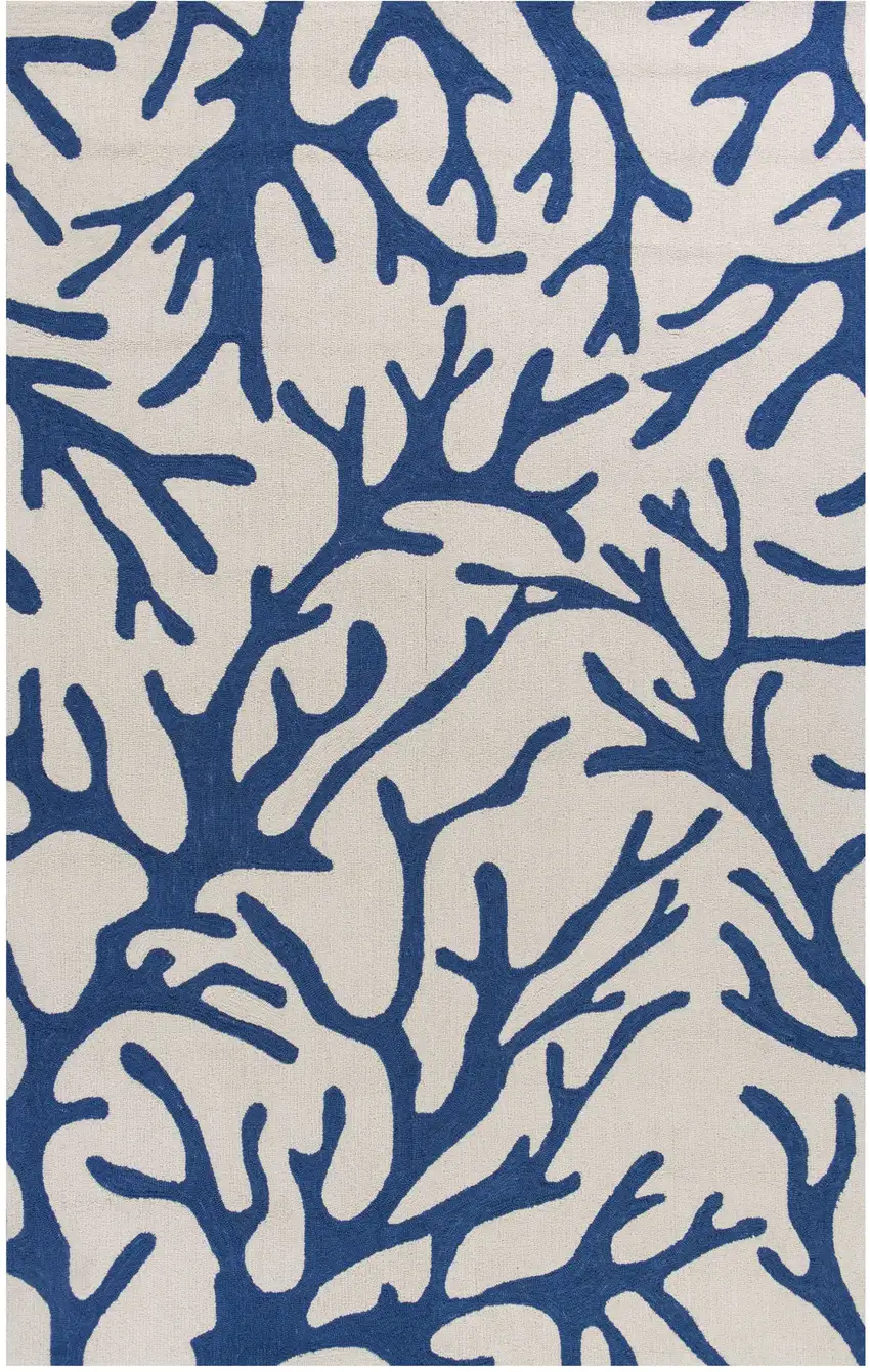 Ivory Or Blue Coral Indoor Area Rug Photo 2