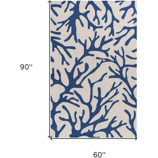Ivory Or Blue Coral Indoor Area Rug Photo 3
