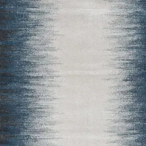 Photo of Ivory or Blue Gradient Bordered Indoor Area Rug