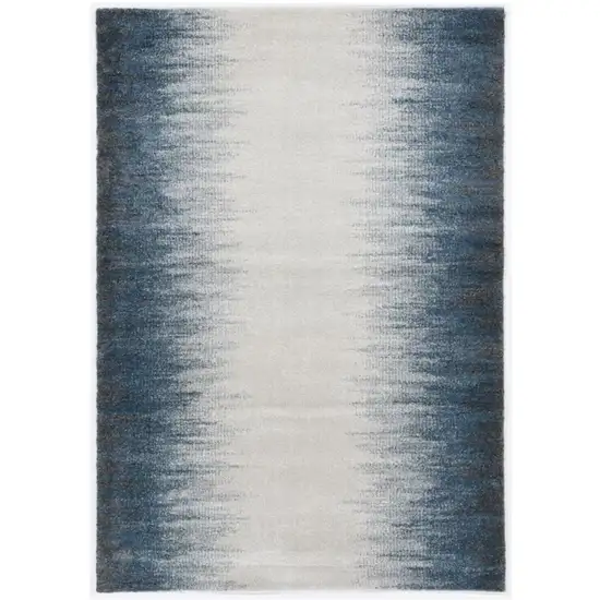 Ivory Or Blue Gradient Bordered Indoor Area Rug Photo 1