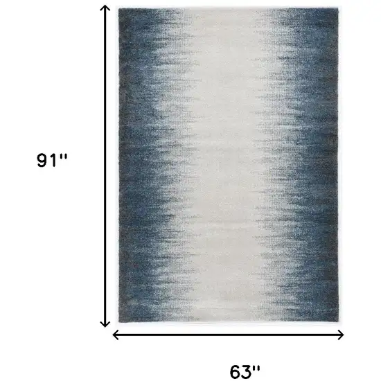 Ivory Or Blue Gradient Bordered Indoor Area Rug Photo 3