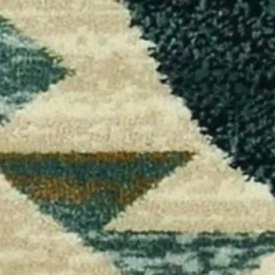 Ivory And Blue Southwestern Area Rug Photo 6