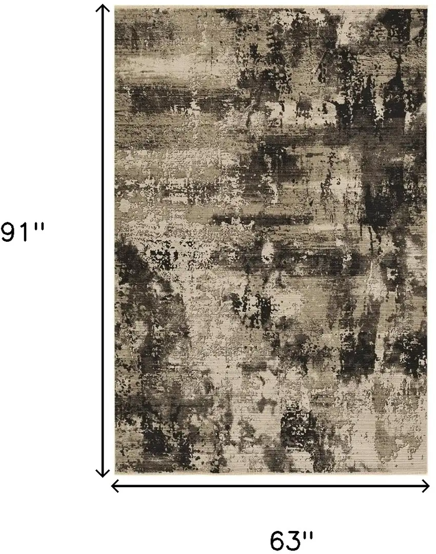 Ivory Or Charcoal Abstract Transitional Indoor Area Rug Photo 3