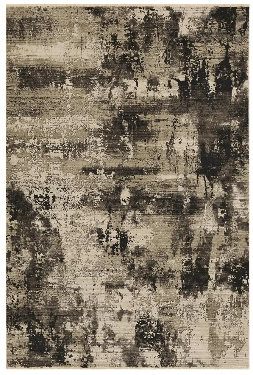 Ivory Or Charcoal Abstract Transitional Indoor Area Rug Photo 2