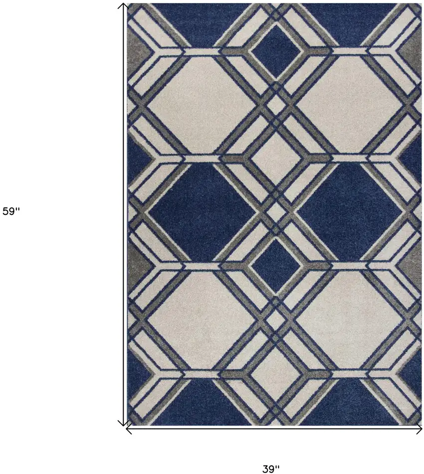 Ivory Or Denim Uv Treated Polypropylene Area Rug Photo 3