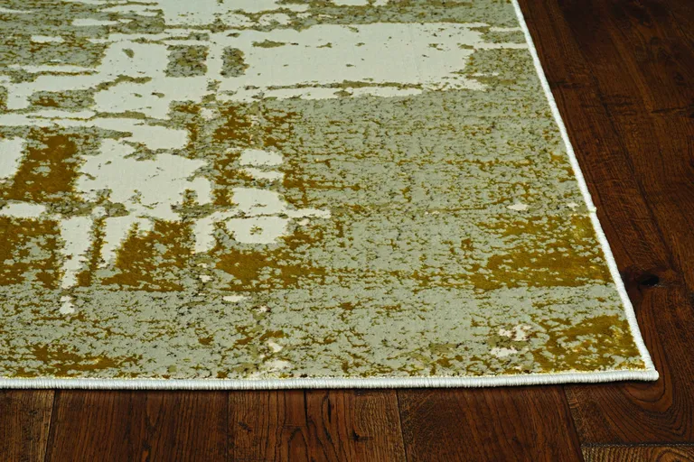 Ivory or Gold Abstract Area Rug Photo 1