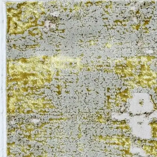 Ivory And Gold Abstract Area Rug Photo 5