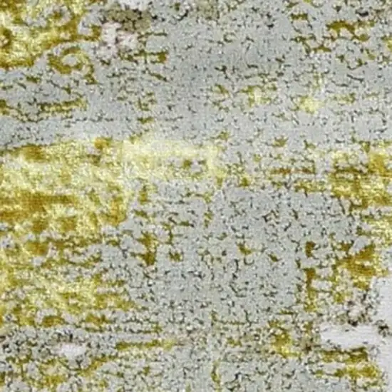 Ivory And Gold Abstract Area Rug Photo 4