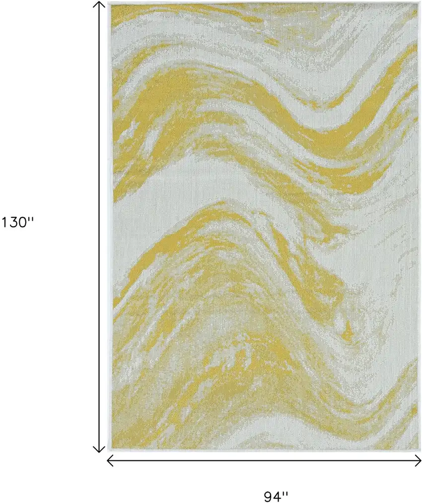 Ivory And Gold Abstract Area Rug Photo 3