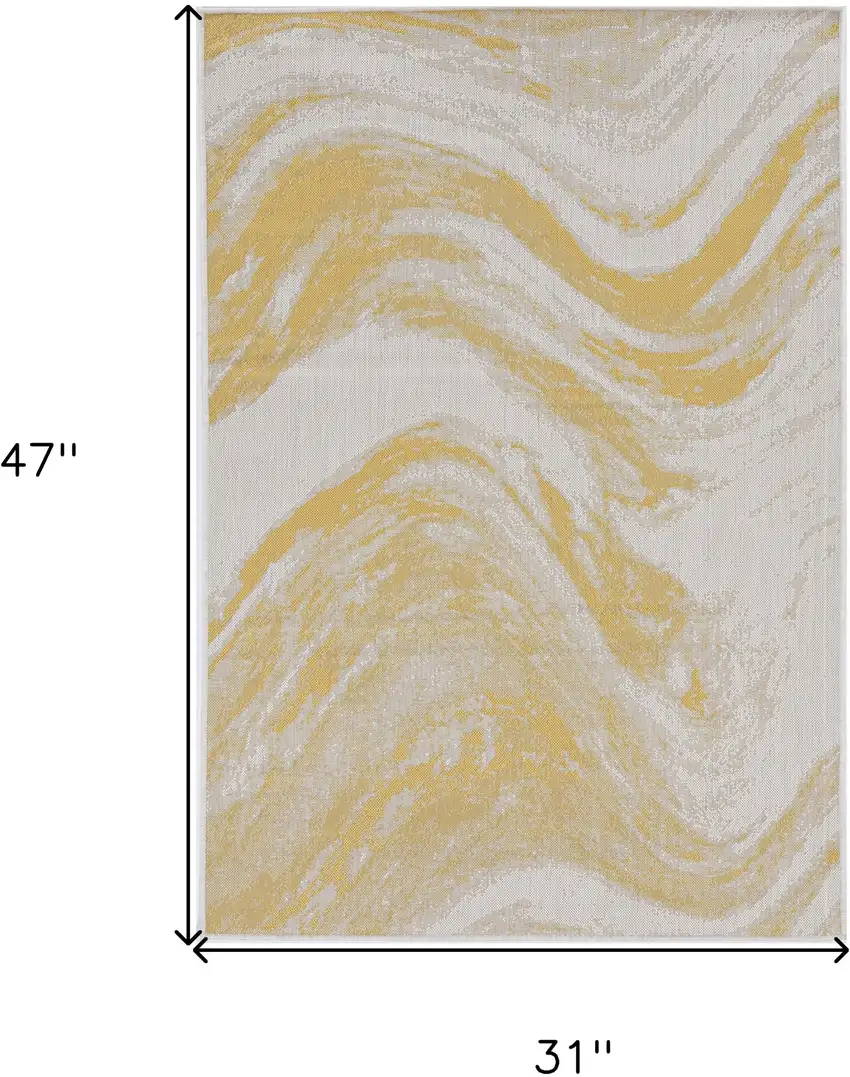Ivory Or Gold Polypropylene Area Rug Photo 6